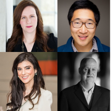 Dr. Kelly Grindrod (University of Waterloo), Dr. Jia Hu (19 to Zero) & Dr. Christine Palmay (Midtown Health & Wellness) with André Picard (The Globe & Mail)