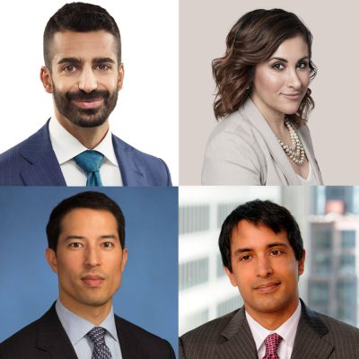 Rami Chalabi (McCarthy Tétrault), Christelle Gedeon (Aphria Inc.), Rishi Malkani (Deloitte) and Andrew Pucher (Tilray)